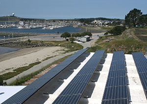 rooftop solar panels on Sam's Chowder House in Half Moon Bay