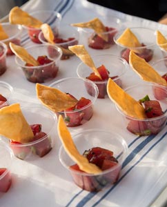 Wedding appetizers at Sam's Chowder House