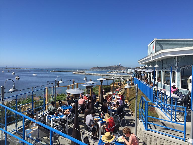 ocean view outdoor dining and bar